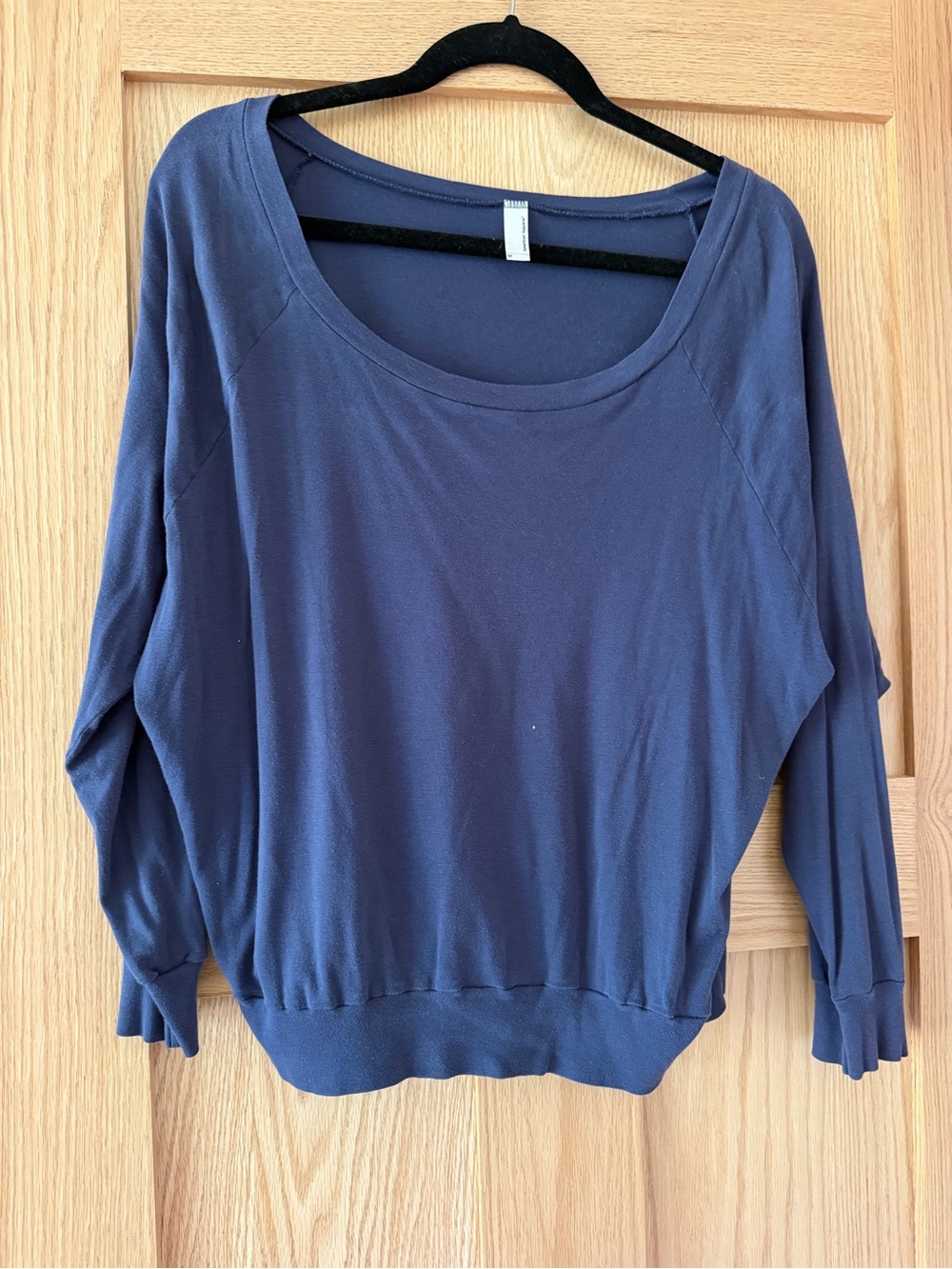 American Apparel Navy Scoop-Neck Long Sleeve Top